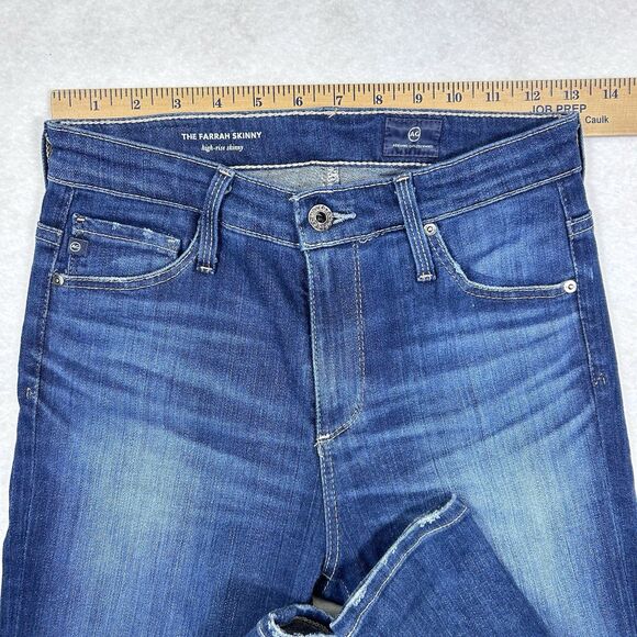 Adriano Goldschmied Jeans Womens 25R Farrah Skinny Ankle High Rise Dark Wash - Picture 7 of 15